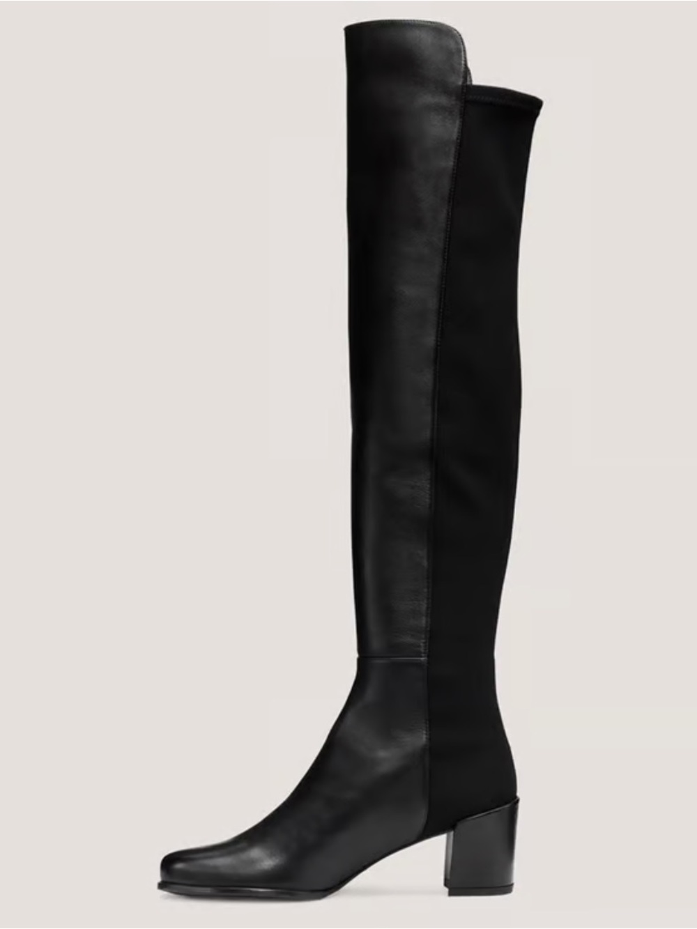 Stuart Weitzman City Block Over-the-Knee Boots - Black Leather